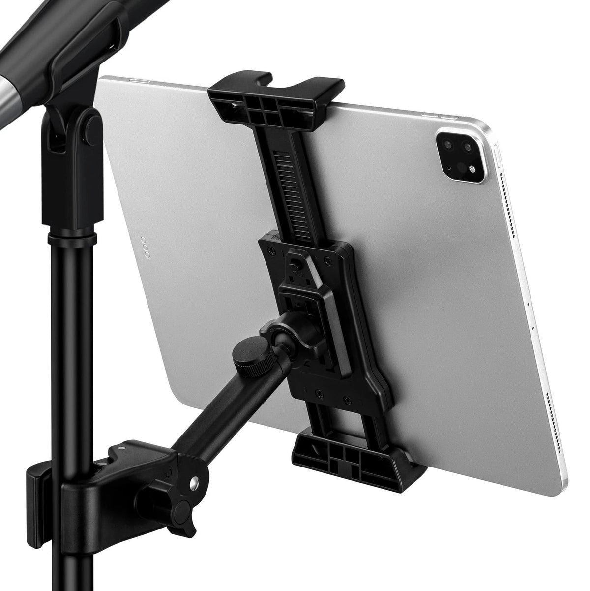 LZSIG Tablet Holder for Mic Stand, Adjustable iPad iPhone Mount X, Black
