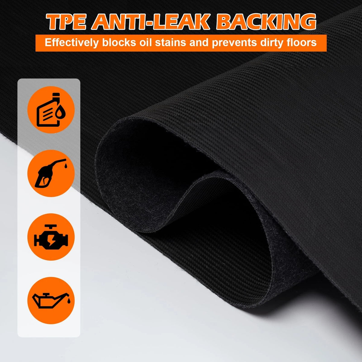 Grefinity Garage Floor Mat，8.2’x 22' Oil Spill Mat 8.2’x 22', Charcoal Gray