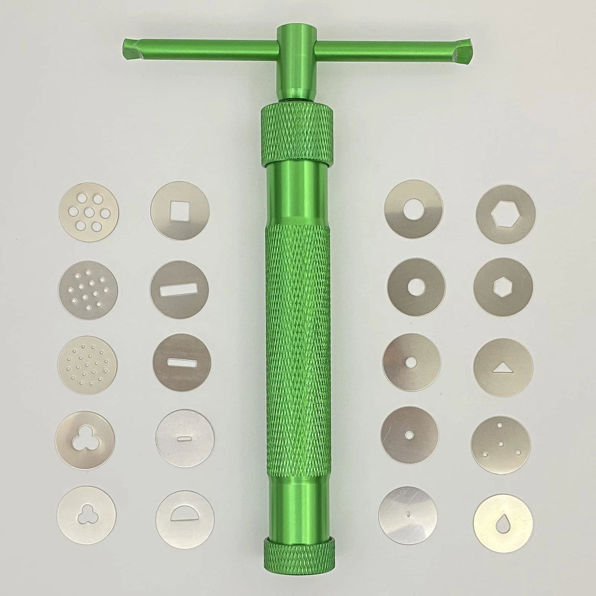 Clay Extruders Fondant Extruder with 20 Discs, Sugar Paste Cake Decor Green