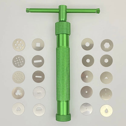 Clay Extruders Fondant Extruder with 20 Discs, Sugar Paste Cake Decor Green