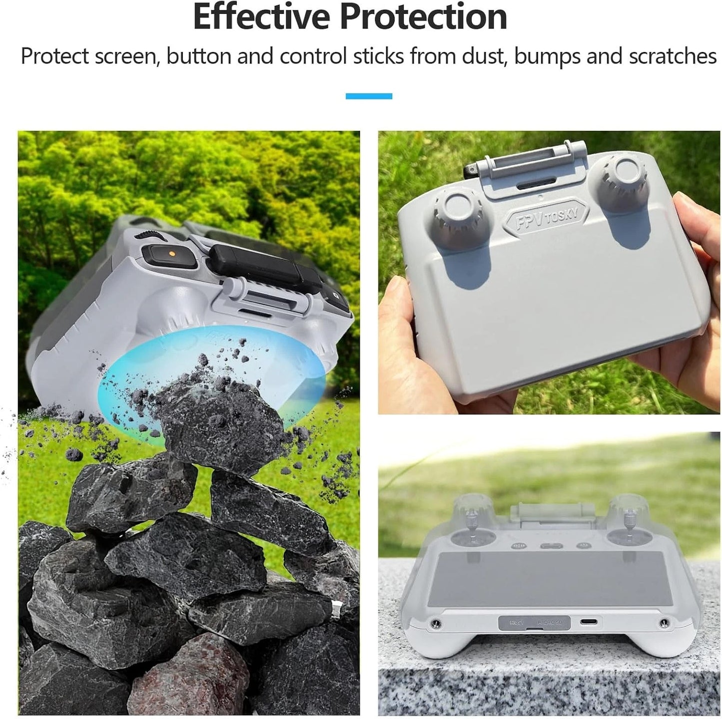 FPVtosky 2-in-1 Mini 5/4 Pro RC 2 Sun Hood & RC2 Protective Cover, Grey