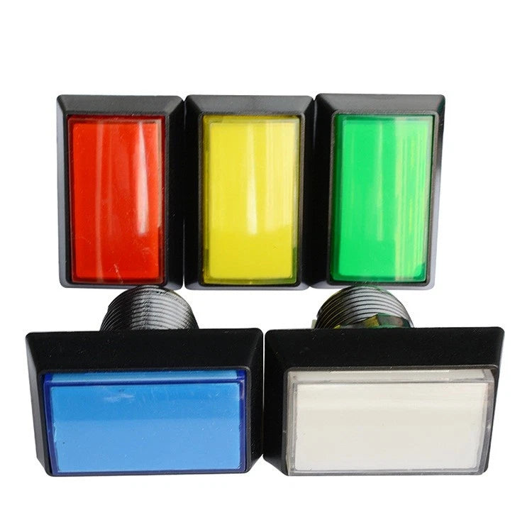 5Pcs Arcade Square Rectangle Buttons LED Push Illumilated w/ Microswitch w