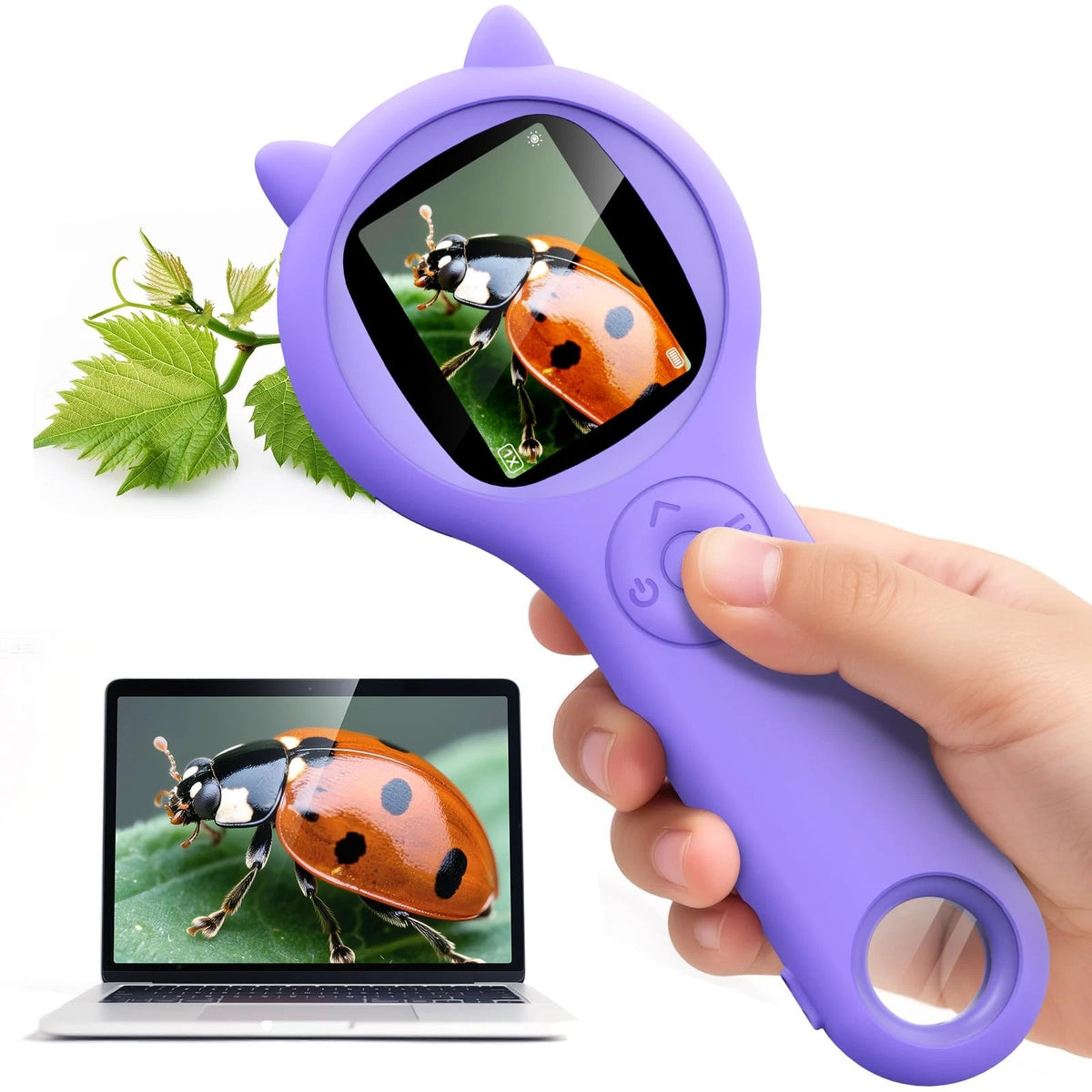 Microscope for Kids - Electronic Handheld Magnifying Glass 1 Pcs, Purple