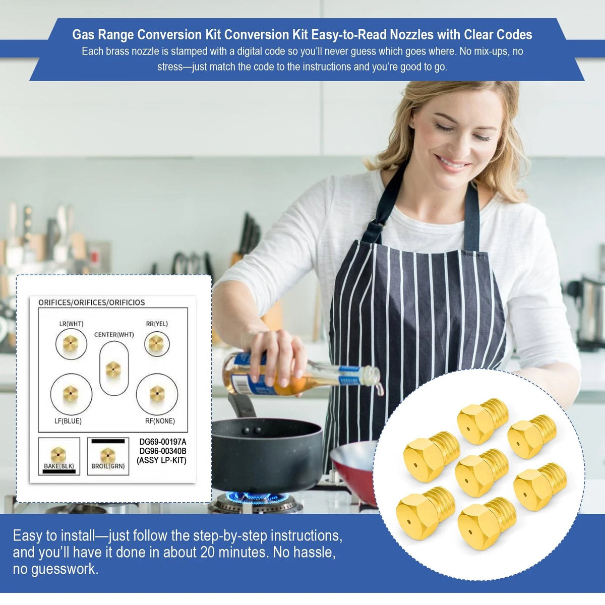 DG96-00340B/DG69-00197A LP DG96-00340B Oven Gas Range Conversion Kit, Yellow