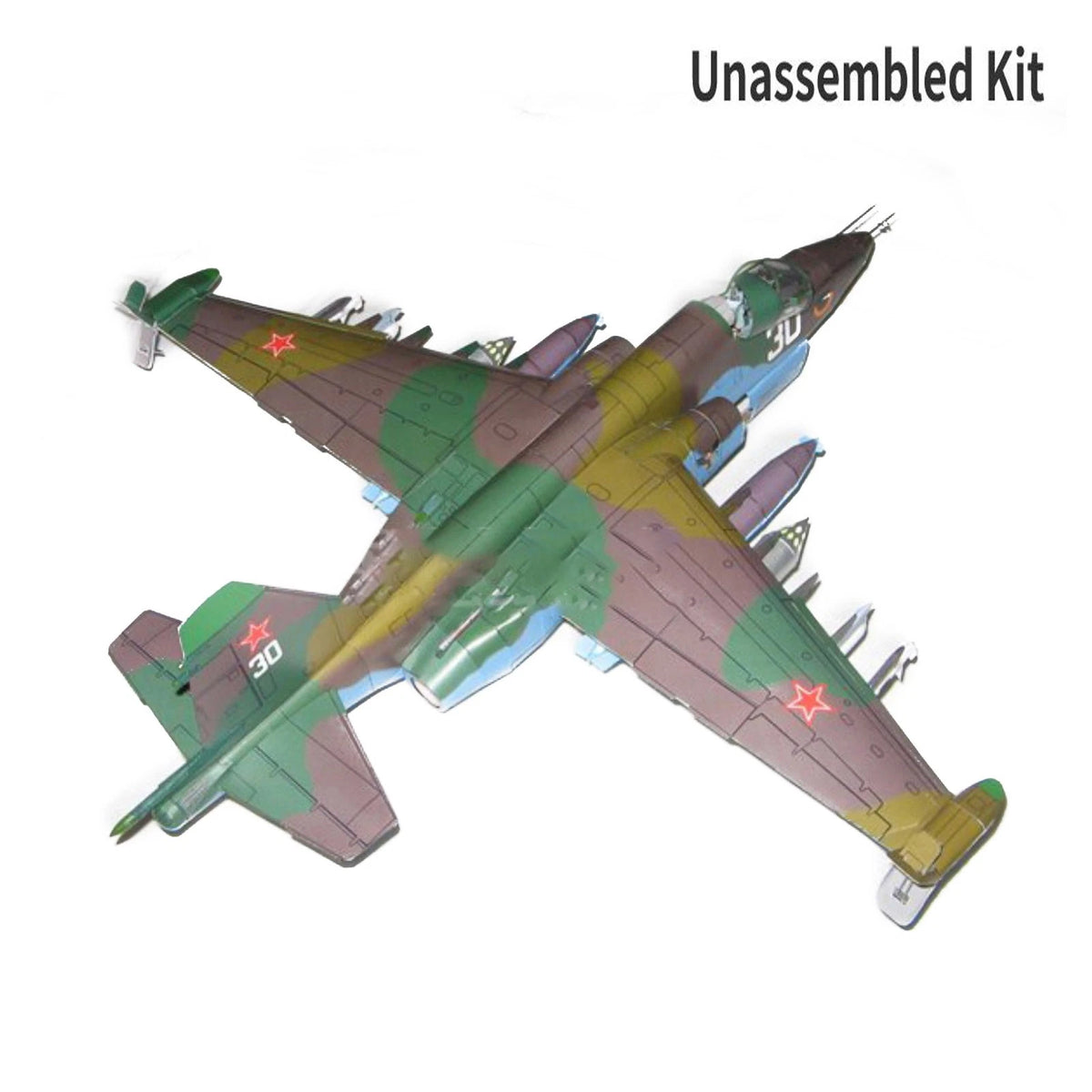 1:33 Sukhoi Su-25 Attack Aircraft Frogfoot Fighter Paper Unassemble Gifts