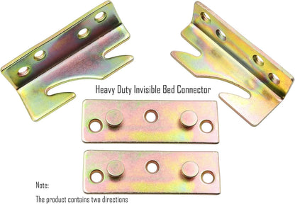 LBY Bed Rail Brackets with Circular 87 x 30mm(3.43''×1.18''), gold yellow