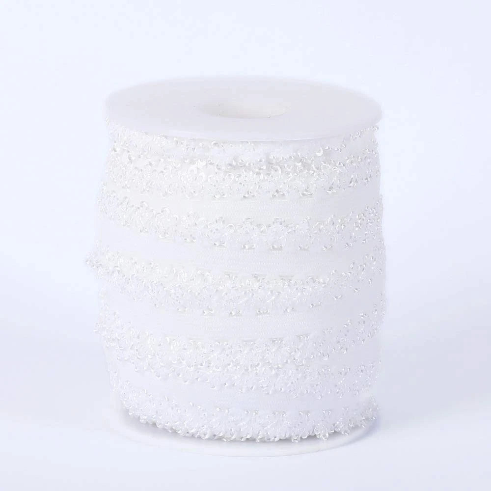 One Roll 16 Yards 3/4'' Picot Edge Stretch Lace, Frilly Edges 2cm, White