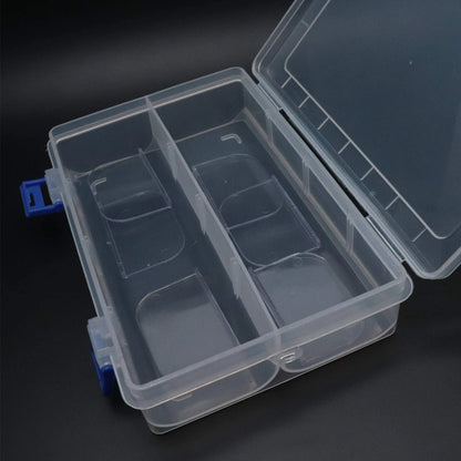 Xiaoyztan Clear Plastic Organizer, 8 Grids with Adjustable Dividers,