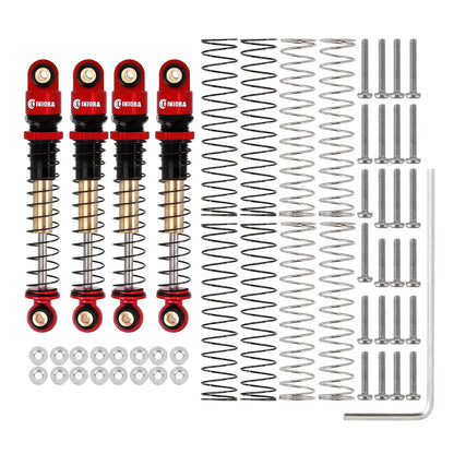 INJORA 43mm Aluminum Shocks Threaded Tele Shock Absorber Damper for 1/24 Red