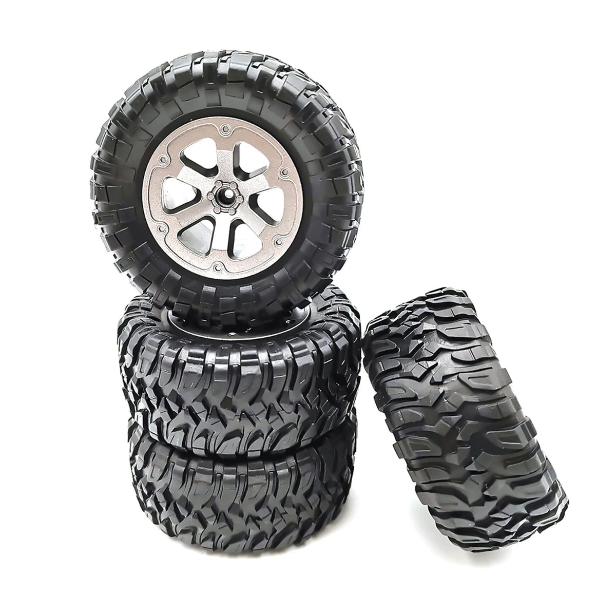 4x 73.8*32.4mm Rubber Wheel Tire Rim For WPL B16 B36 B-14 C14 1/16 RC Car Truck