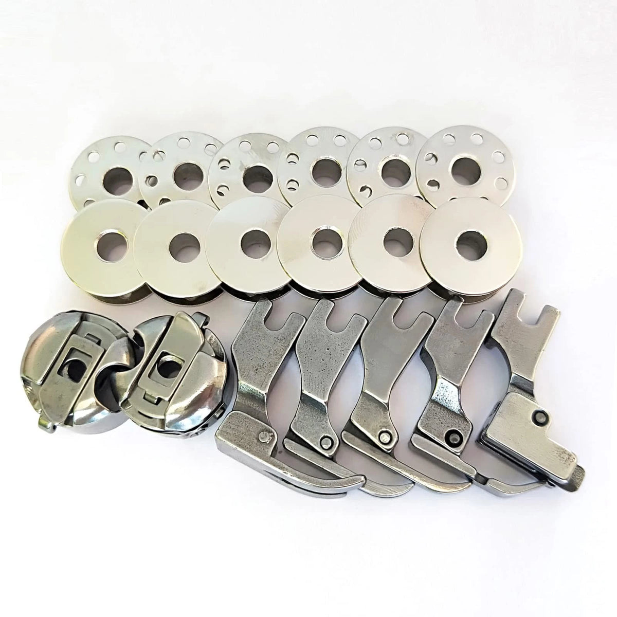 Essentials Kit Presser Foot Bobbins and Bobbin Cases for Juki Silver