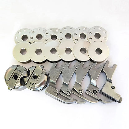 Essentials Kit Presser Foot Bobbins and Bobbin Cases for Juki Silver