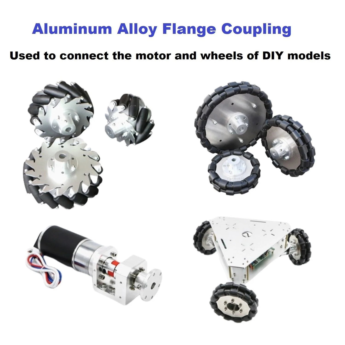 MiJunHD Aluminum Alloy Flange Coupling, 15 mm Inner Dia with 15mm, Silver
