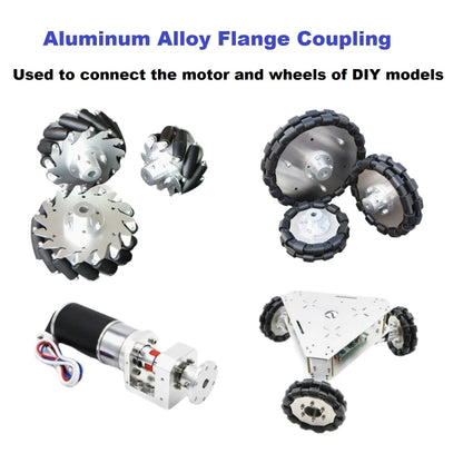 MiJunHD Aluminum Alloy Flange Coupling, 15 mm Inner Dia with 15mm, Silver