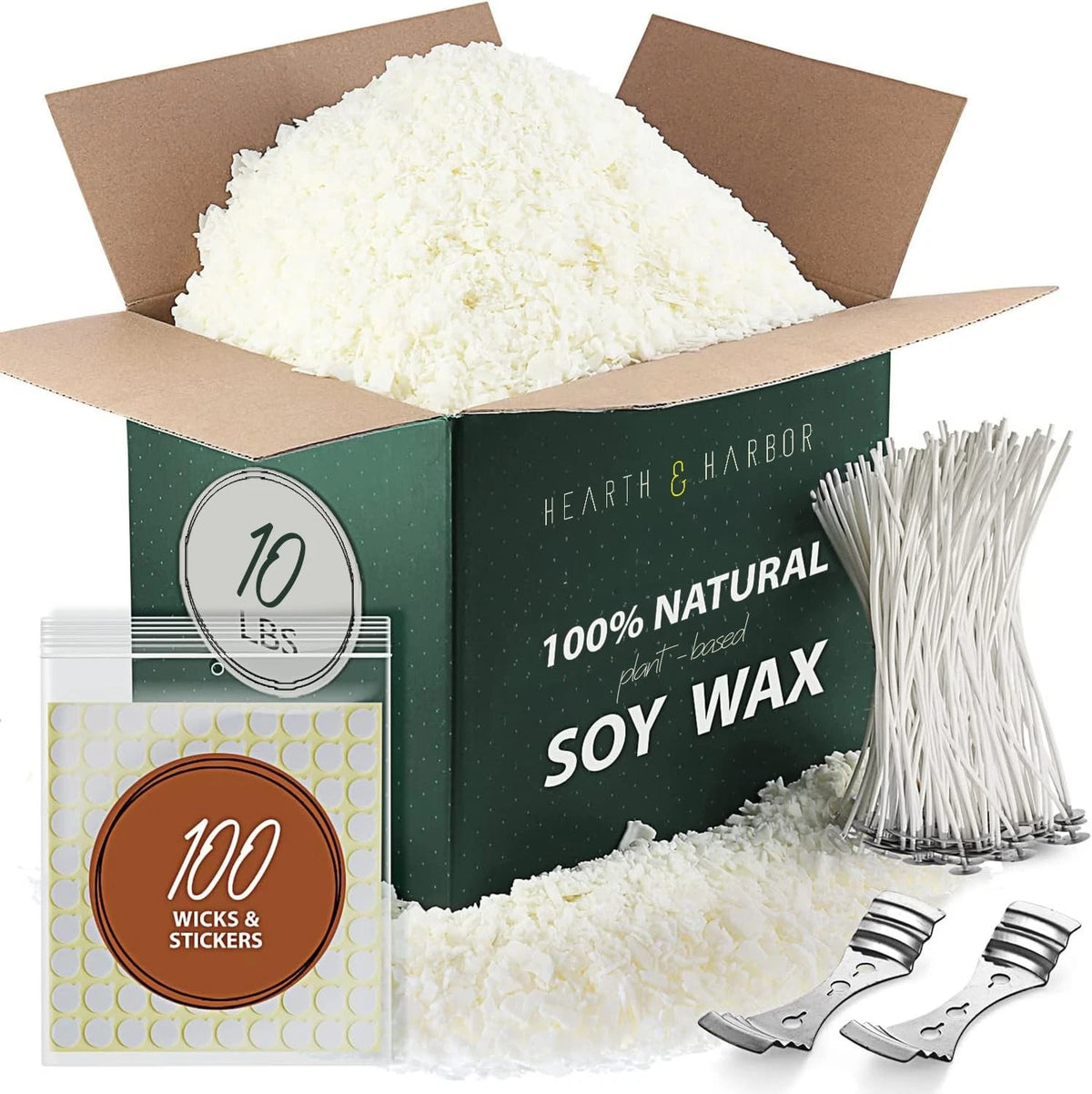 Hearth & Harbor Organic Soy Candle Wax for Making, 10 10 lbs, Multi