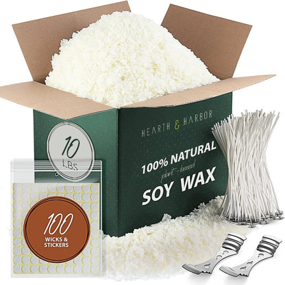 Hearth & Harbor Organic Soy Candle Wax for Making, 10 10 lbs, Multi