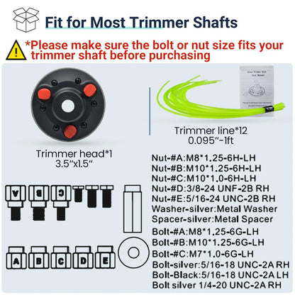 SIMUSI Universal Weed Eater Head, Easy Load String Trimmer Head Grey& Black