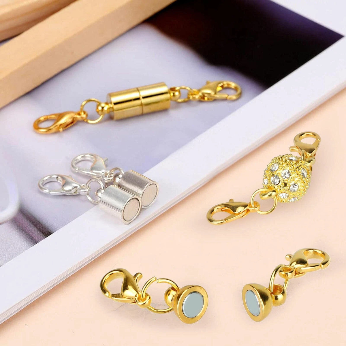 24PCS 3 Different Styles Magnetic Clasps Lobster Clasp For Jewelry DIY Making