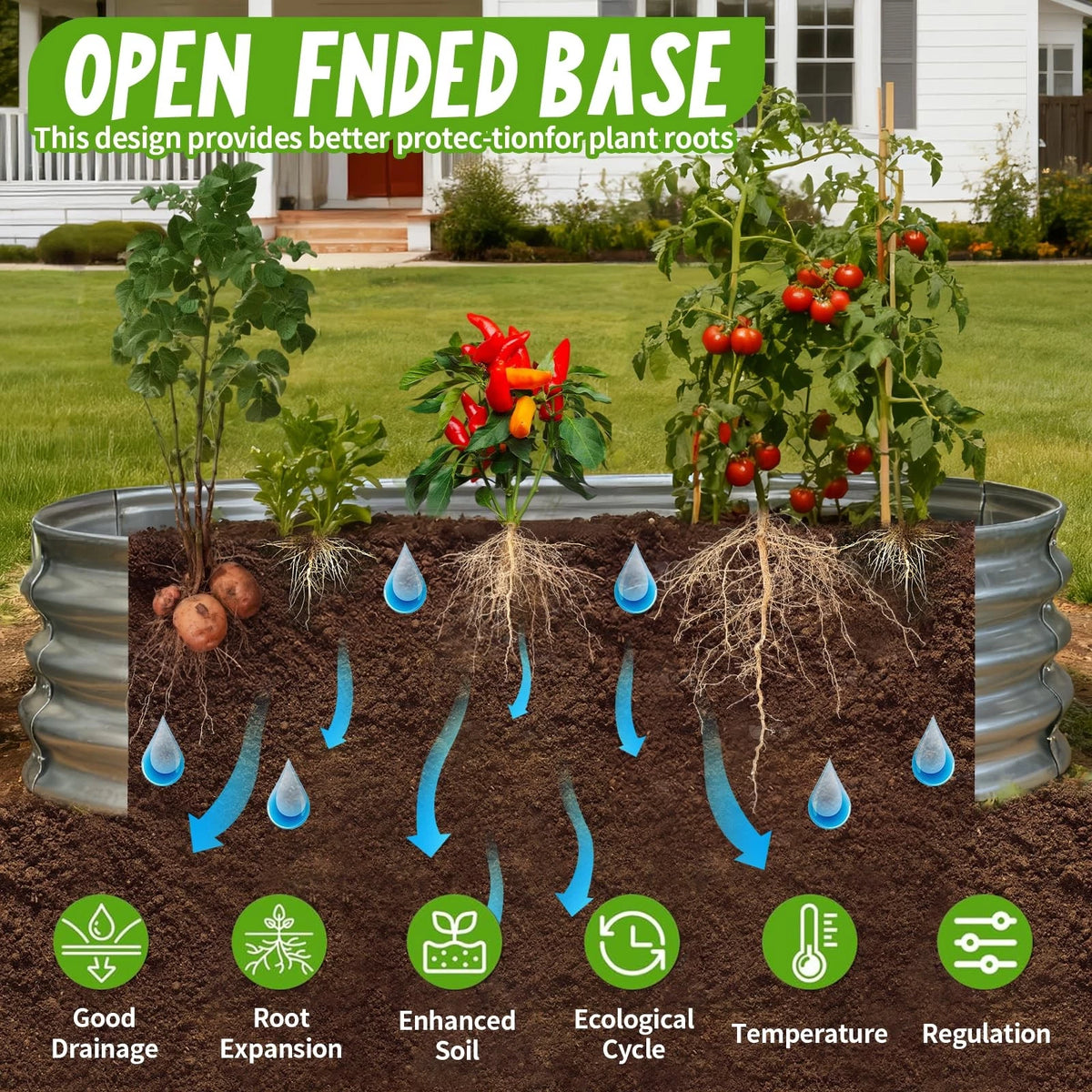 AmazStove Galvanized Raised Garden Bed Kit, Planter 4×2×1FT (2-pack）, Silver