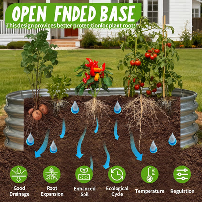 AmazStove Galvanized Raised Garden Bed Kit, Planter 4×2×1FT (2-pack）, Silver
