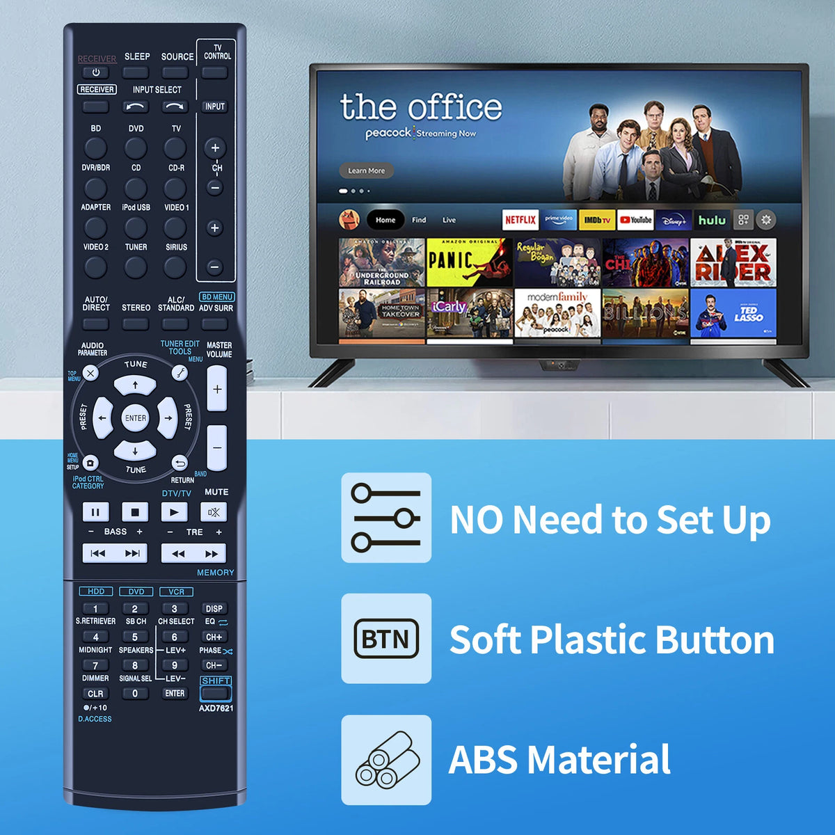 AXD7621 Replace Remote Control For Pioneer AV Receiver VSX-821K VSX-921K