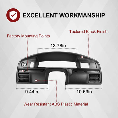 Dashboard Instrument Cluster Panel Bezel Black Replacement For Ford