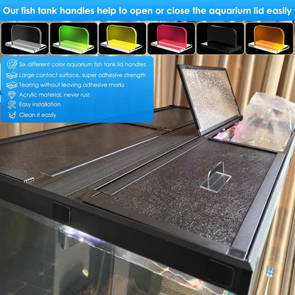 6pcs aquarium lid hinge acrylic fish tank glass canopy handle colorful