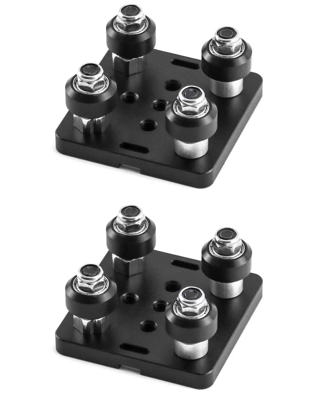 QWORK Small V-Wheel Plate, 2 Pack V-Slot Gantry Rod Plate 50mm x 50mm, 2 Pcs