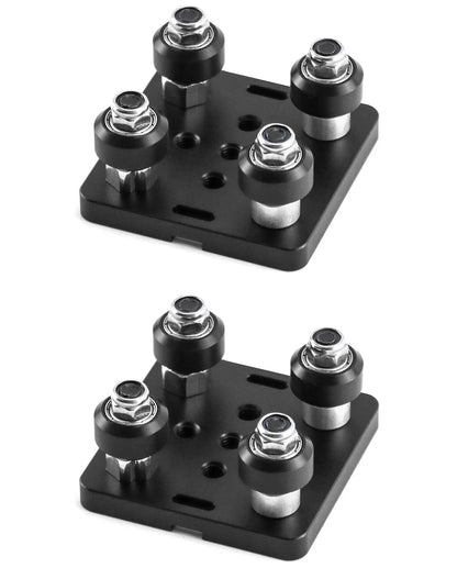 QWORK Small V-Wheel Plate, 2 Pack V-Slot Gantry Rod Plate 50mm x 50mm, 2 Pcs
