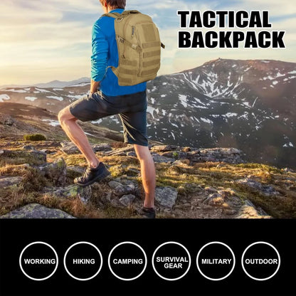 Small Tactical Backpack Military Daypack 12L Molle Bag Rucksack Army Tan
