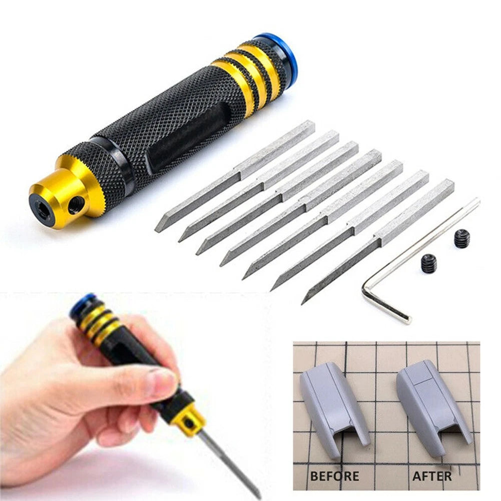 Metal Scriber Handle With Blade Resin Carved RC Hobby Cutting Tool For Gundam