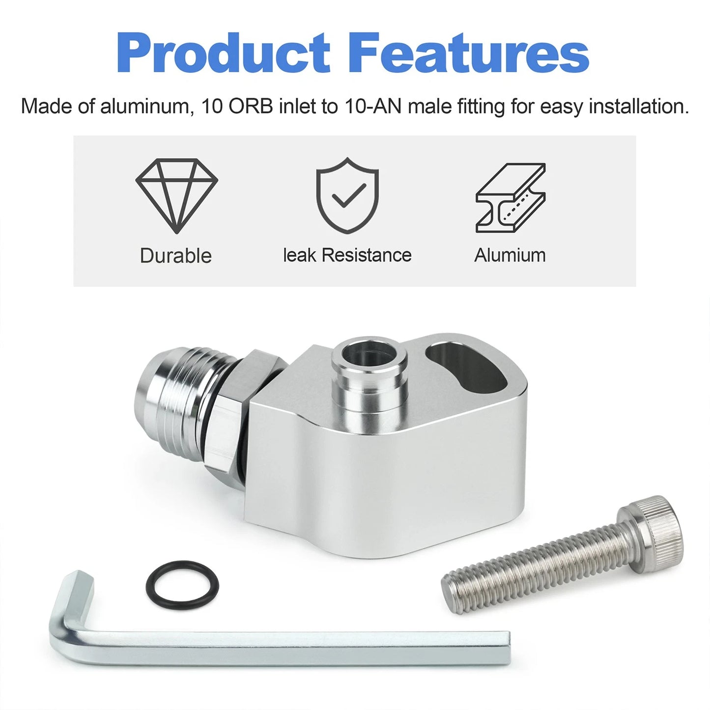 1JZ 2JZ Power Steering Pump Suction Swivel Fitting 10AN Silver