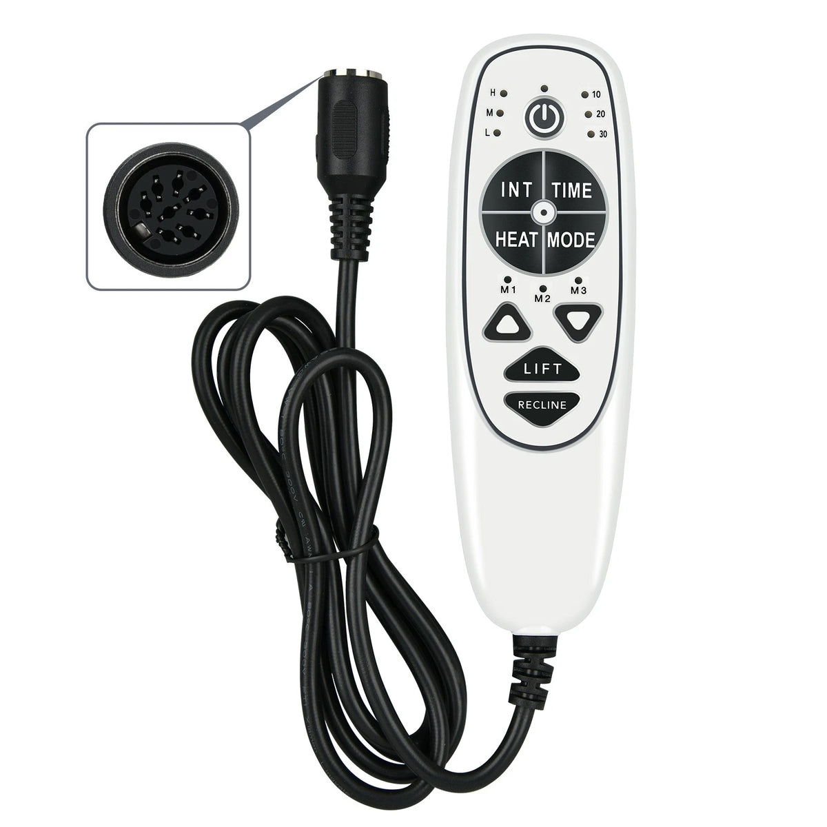 5 Pin Female Plug DN-34A 9 Button Recliner Remote Controller for Heat Vibration