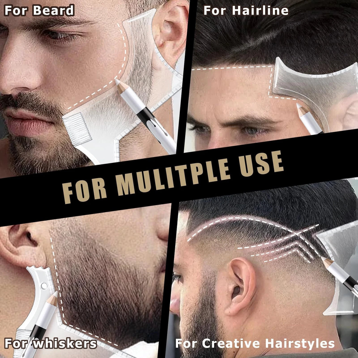 Noerrors White Barber Pencil for Lineup Magic Standard Size,