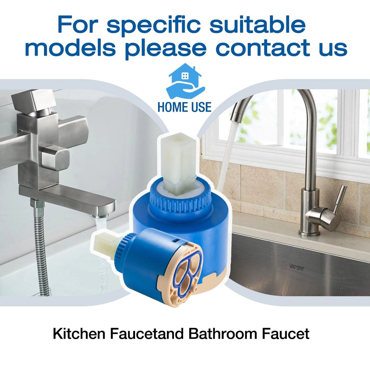 Diameter 35mm Ceramic Faucet Cartridge Replacement for Single Handle Blue
