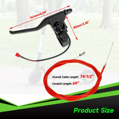XIKOBY Universal Left Brake Handle Lever & Cable Compatible 74.5, Black