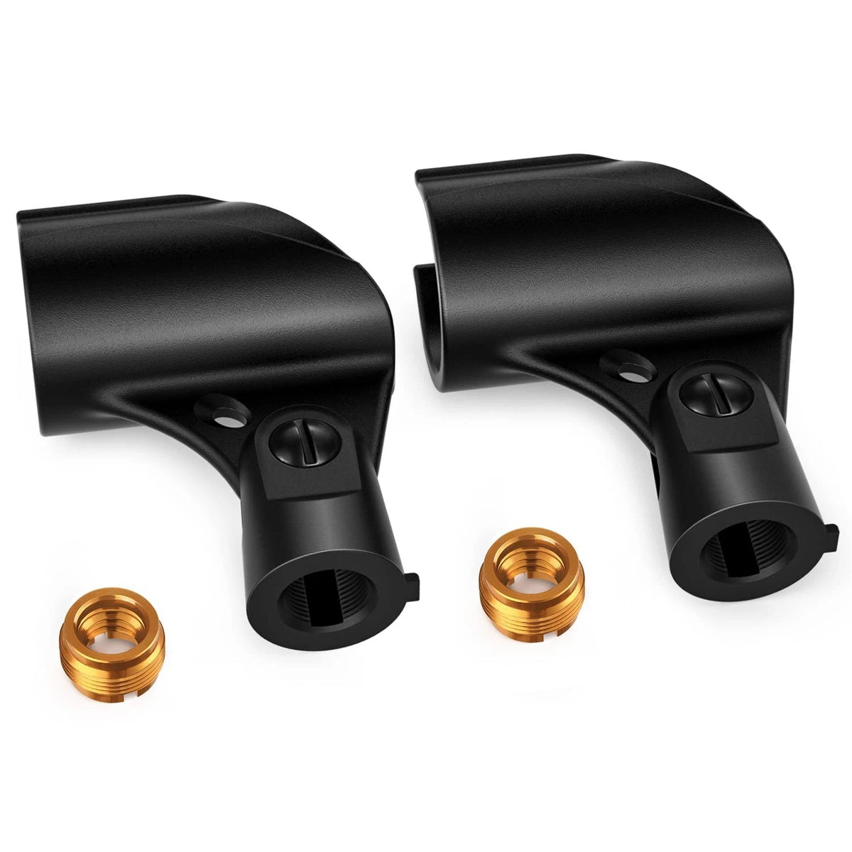 Moukey Microphone Mic Clip Holder for Stand with 5/8" Male Normal, Black
