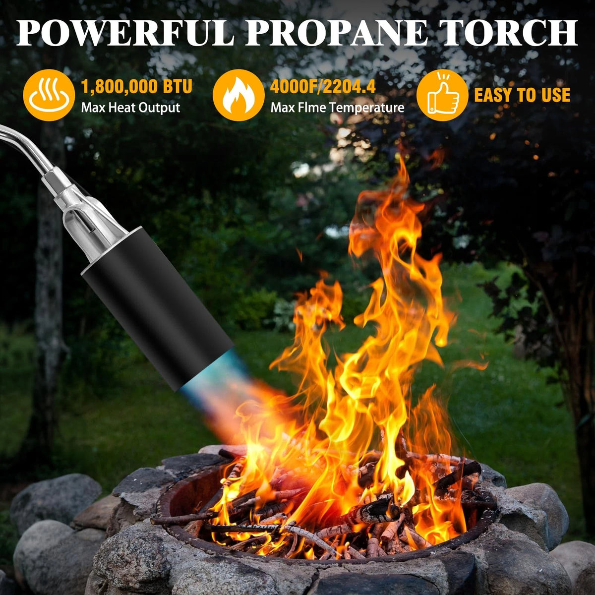 Propane Torch Weed Burner, 1,800,000 BTU Outdoor with 10FT High...