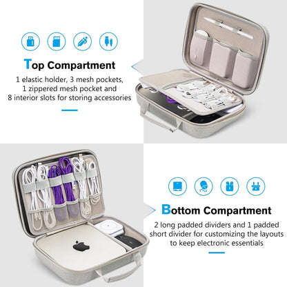 ProCase Hard Travel Extra Large - 11.8 x 8.0 x 3.3 Inch, Silver Gray