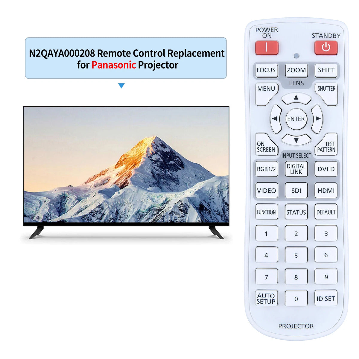 N2QAYA000208 Remote Control For Panasonic PT-MZ10KL LCD Projector