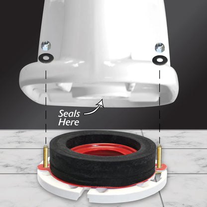 Korky 6000BP Universal Toilet WaxFree Seal with Hardware - 1 Pack, Red