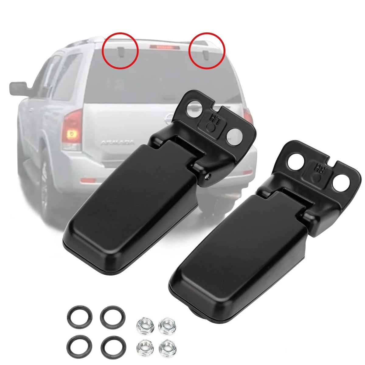 Rear Window Hinge Liftgate Glass Kits Right & Left | Compatible Silver