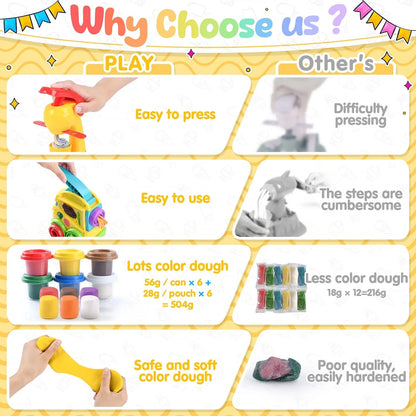 PLAY 2 in 1 Color Dough Kitchen Creations Set, Ice Medium, Yellowish Purple