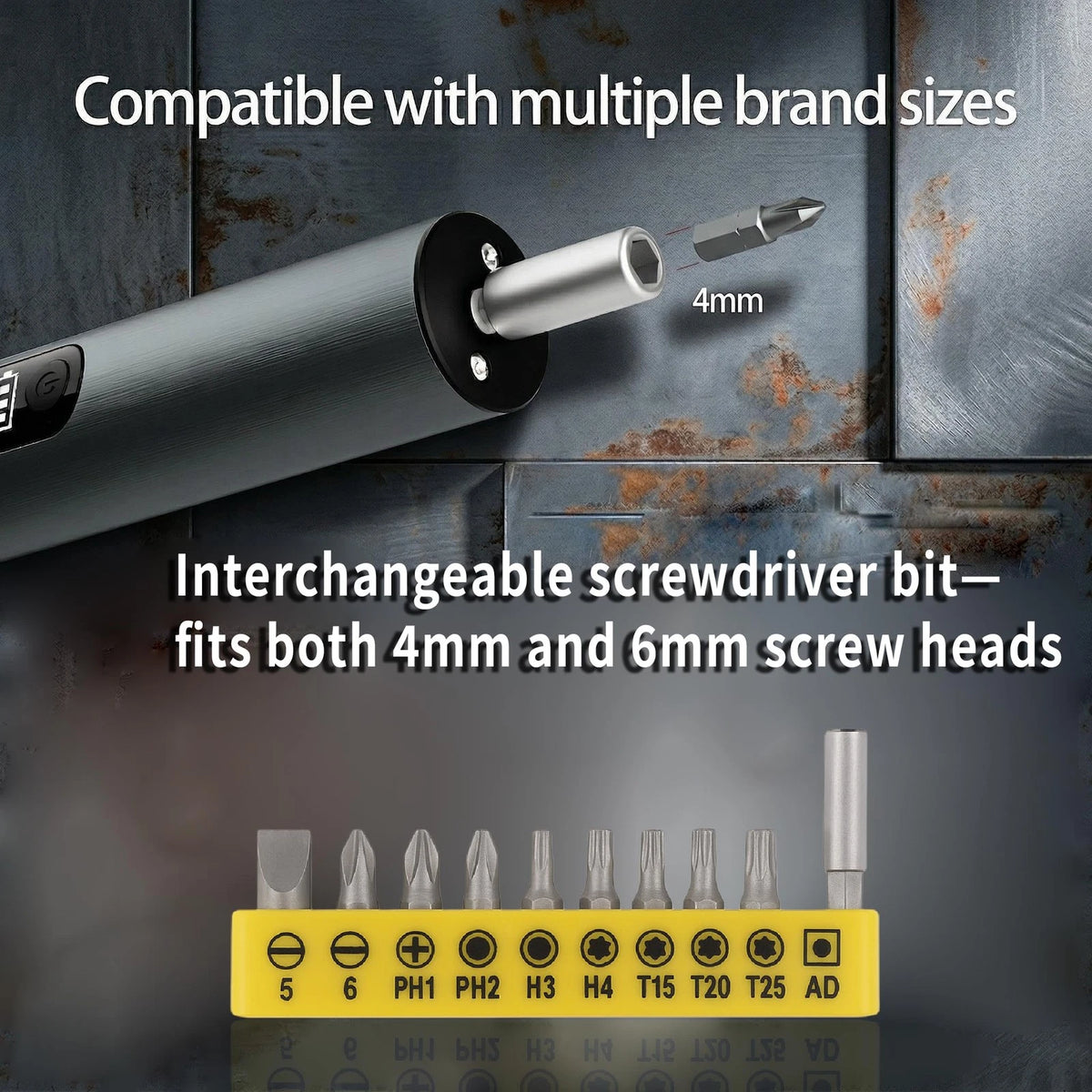 Professional Electric Screwdriver Set with Magnetic Wristband-Multi-Size Grey