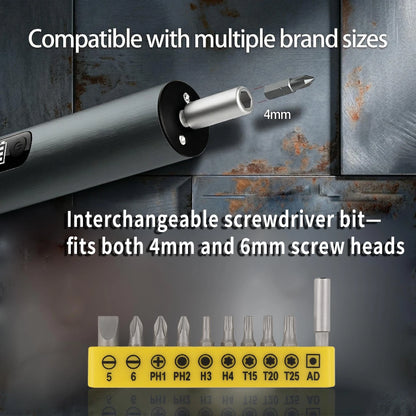 Professional Electric Screwdriver Set with Magnetic Wristband-Multi-Size Grey