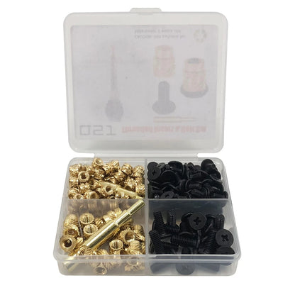 QSJ 200Pcs Threaded Insert Bolt Kit 1 M3 M4 & Black Bolt,
