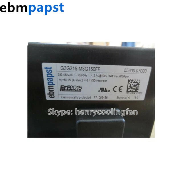 Ebmpapst G3G315-M3G150FF Centrifugal blower AC 380V 3~ Gas Boiler Cooling Fan