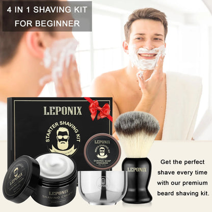 Mens Shaving Kit, The Ultimate Secret Santa Gift 1 Ounce (Pack of 4), Black