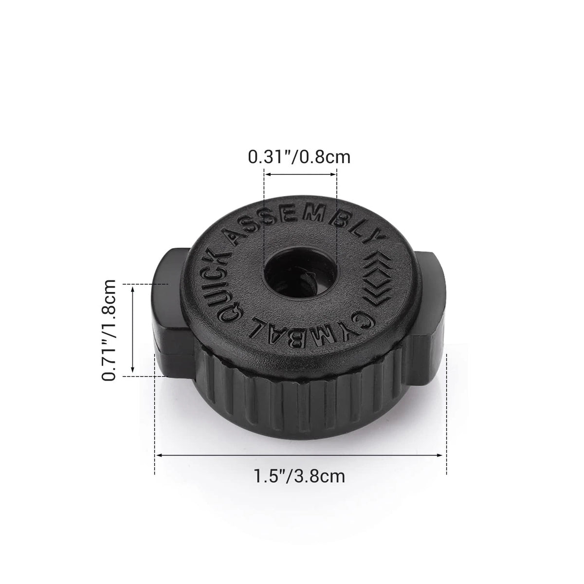 Facmogu 6PCS Black Plastic Cymbal Nuts, 8mm Quick-set Nut for