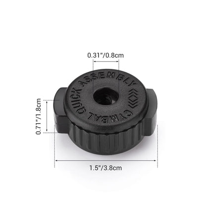 Facmogu 6PCS Black Plastic Cymbal Nuts, 8mm Quick-set Nut for